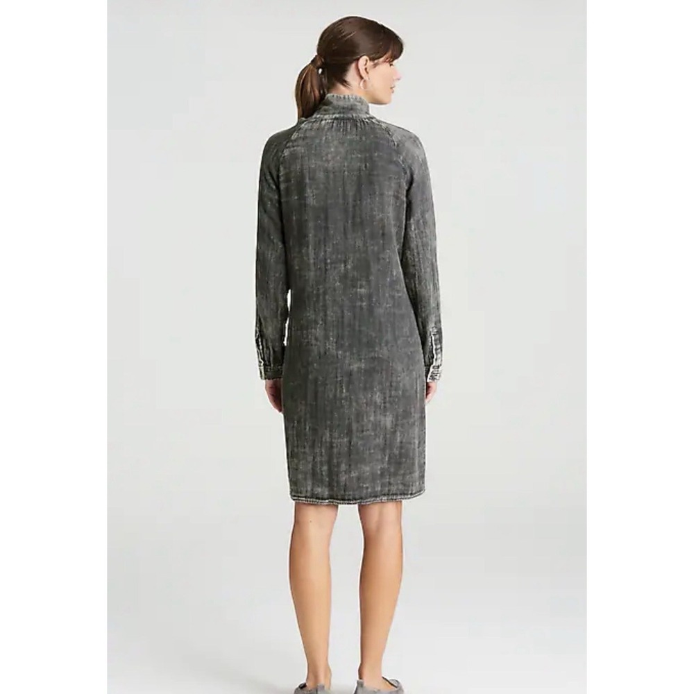 NEW Pure J Jill Oversized Boxey Velvet Dress Size Small Grey Pockets Lagenlook